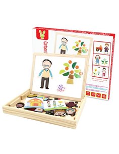 Μαγνητικό παζλ Cartoon Figures με πίνακα 2 όψεων 23,5x30x3,2εκ.