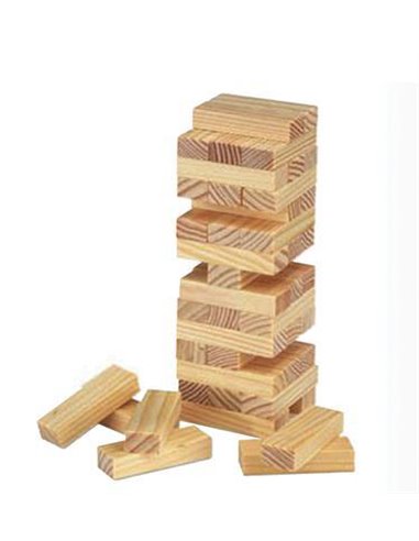 Επιτραπέζιο Jenga ξύλινο με αρίθμηση 45 τεμαχίων Υ16x5x5εκ.