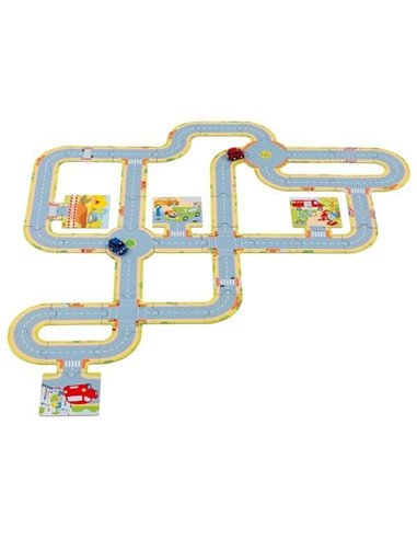 Goki αυτοκινητόδρομος με 2 αυτοκινητάκια 23x23x5εκ.