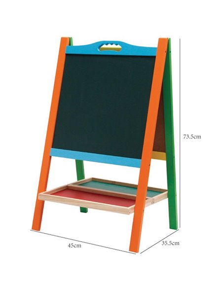 Πίνακας παιδικός διπλός χρωματιστός 76x45x6εκ.
