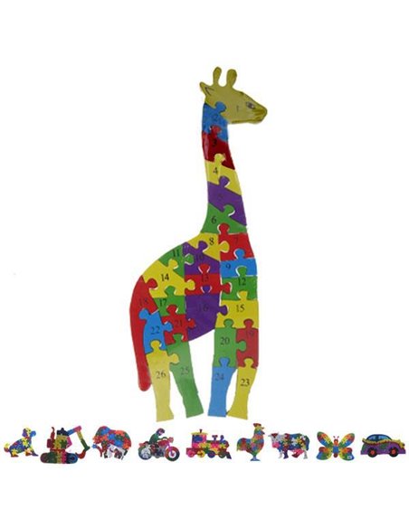 Εκπαιδευτικά παζλ ξύλινα 26τεμαχίων κοκτέηλ σχέδια