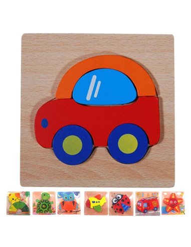 Εκπαιδευτικά παζλ ξύλινα 15x15εκ. κοκτέηλ 8 σχέδια