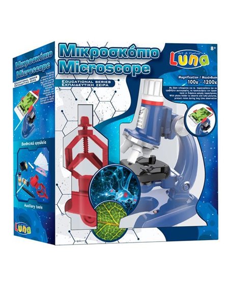 Luna εκπαιδευτικό Μικροσκόπιο 100χ-1200χ28mm με βάση κινητού