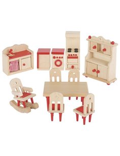 Goki σετ κουζίνας ξύλινο 11 τεμαχίων για κουκλόσπιτο.
