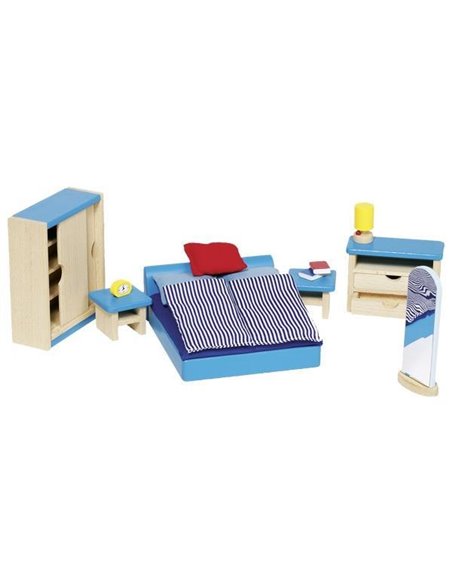 Goki σετ κρεβατοκάμαρας ξύλινο 14 τεμαχίων για κουκλόσπιτο.