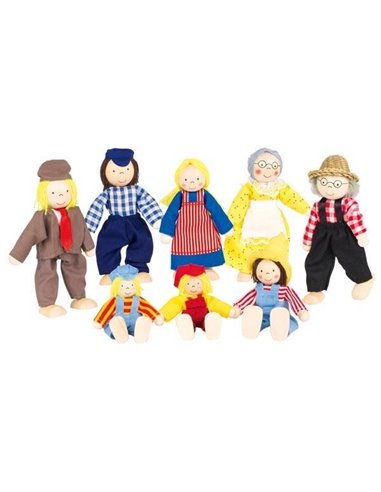 Goki σετ οικογένεια αγροτών με 8 κούκλες.