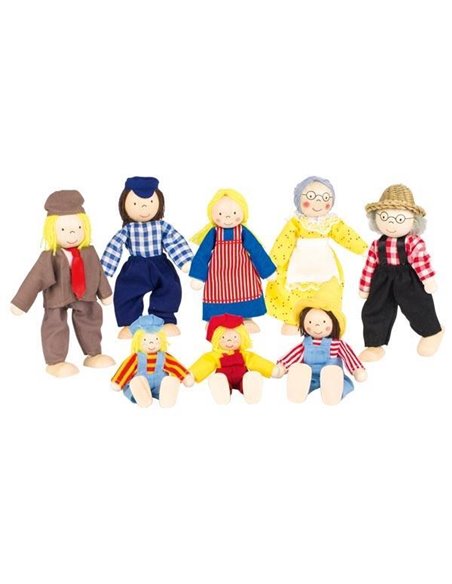 Goki σετ οικογένεια αγροτών με 8 κούκλες.