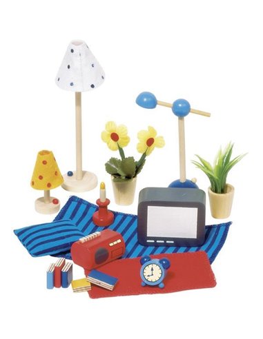 Goki σετ αξεσουάρ σαλονιού ξύλινα 17 τεμάχια.