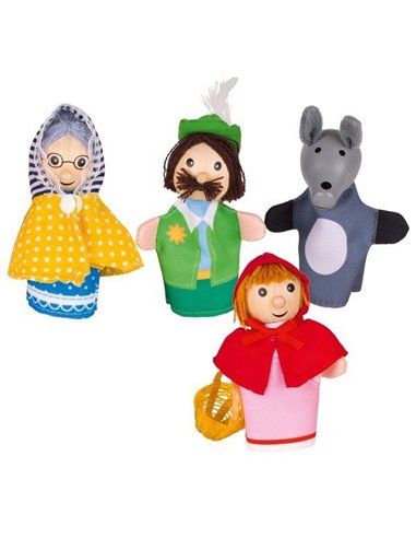 Goki σετ 4 δακτυλοφιγούρες Υ10-11εκ. "Κοκκινοσκουφίτσα"