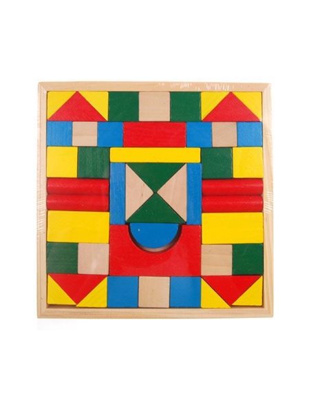 Τουβλάκια ξύλινα χρωματιστά 48τεμ. 21x21εκ.