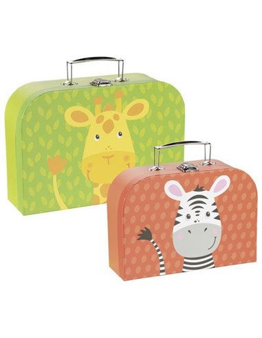 Goki βαλιτσάκια καμηλοπάρδαλη-ζέβρα σετ 2τμχ