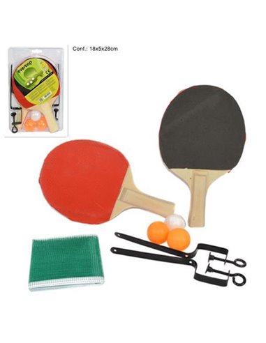 Σετ 2 ρακέτες πινγκ-πόνγκ με 3 μπαλάκια και φιλέ