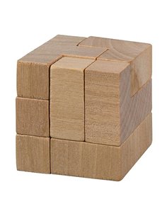 Παζλ σπαζοκεφαλιά ξύλινη "κύβος" 4,5x4,5x4,5εκ.