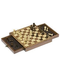 Goki σκάκι μαγνητικό με 2 ανοιγόμενες θήκες ξύλινο 25x25εκ.