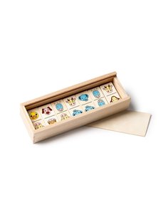 Ντόμινο 28 Τεμαχίων με Σχέδια Ζώων ξύλινο 15x5x3εκ.