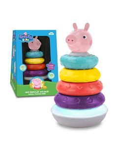 Πυραμίδα με κρίκους "Peppa" 12x12xΥ23εκ. με ήχο και φως