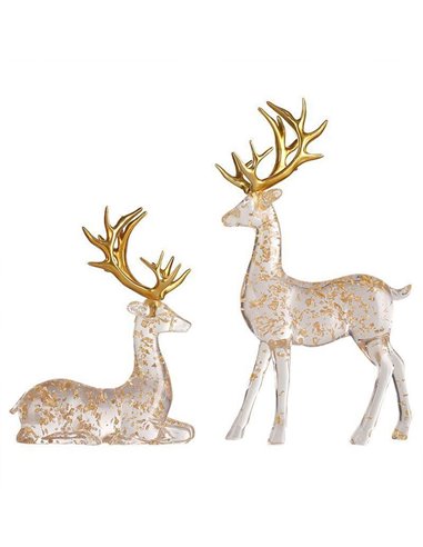 Ελαφάκια διακοσμητικά σετ 2 τεμαχίων, Υ31,8x20,5x9εκ. - Υ22x18,5x9εκ.