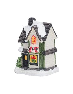 Χριστουγεννιάτικο φωτιζόμενο διακοσμητικό σπιτάκι Υ7,5x5,5x6εκ. Σχέδιο 1