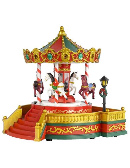 Καρουζέλ περιστρεφόμενο με LED και μουσική,  Υ23x22,5x20,5εκ.