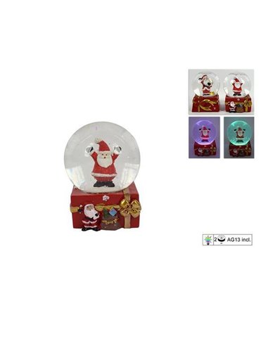 Χριστουγεννιάτικες χιονόμπαλες με φως, κοκτέηλ 2 σχεδίων.  Υ10,5x8εκ