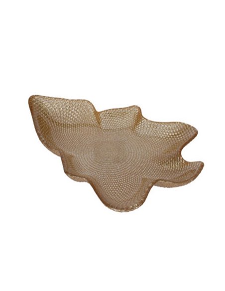 Γυάλινη πιατέλα χριστουγεννιάτικο δέντρο χρυσό  22,5x30,5x4,5εκ