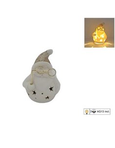 Χριστουγεννιάτικος διακοσμητικός Άγιος Βασίλης φωτιζόμενος Υ8x5x6εκ.