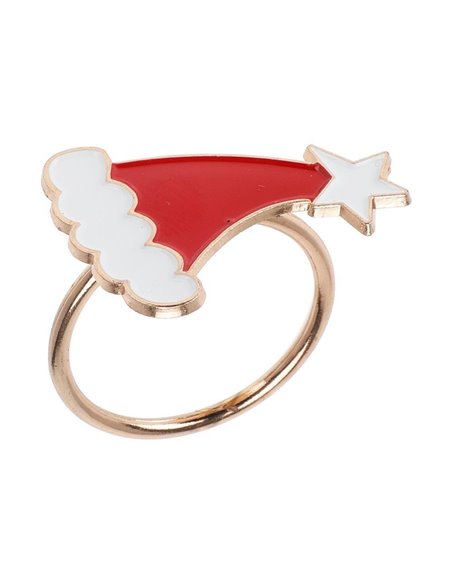 Δαχτυλίδι πετσέτας σετ 4 τεμαχίων ∅5εκ. Σκούφος Άγιου Βασίλη 2