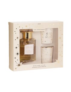 Σετ αρωματικό diffuser - 2 κεριά Χριστουγεννιάτικα Golden Amber