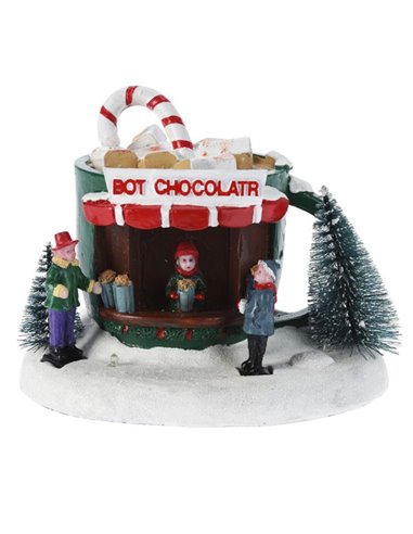 Σκηνή φωτιζόμενη "Hot Chocolate Shop"  Υ17x13,5x13εκ