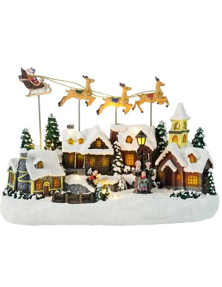 Χωριό διακοσμητικό φωτιζόμενο,Υ22x33,5x14,5εκ.