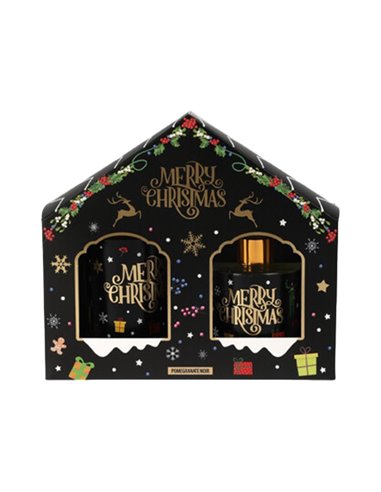 Σετ αρωματικό diffuser - κερί Χριστουγεννιάτικο Pomegranate Noir