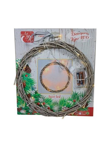 Χριστουγεννιάτικο φωτιζόμενο στεφάνι με 20 λαμπάκια Led Ø30εκ.