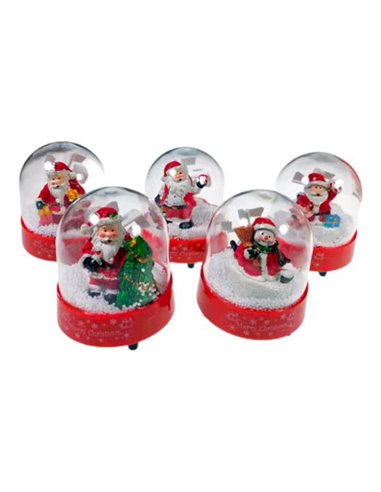 Χριστουγεννιάτικη μουσική χιονόμπαλα 9,5x11,5εκ. 5 σχέδια κοκτέηλ