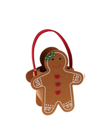 Καλαθάκι τσόχινο gingerbread Υ20x16,5x8,5εκ. Σχέδιο 3