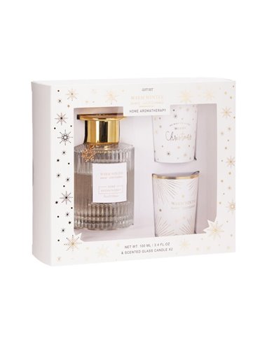 Σετ αρωματικό diffuser - 2 κεριά Χριστουγεννιάτικα Cozy Flannel