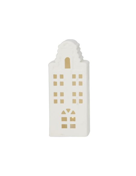 Σπιτάκι LED κεραμικό Υ15,5εκ καμπυλωτή στέγη