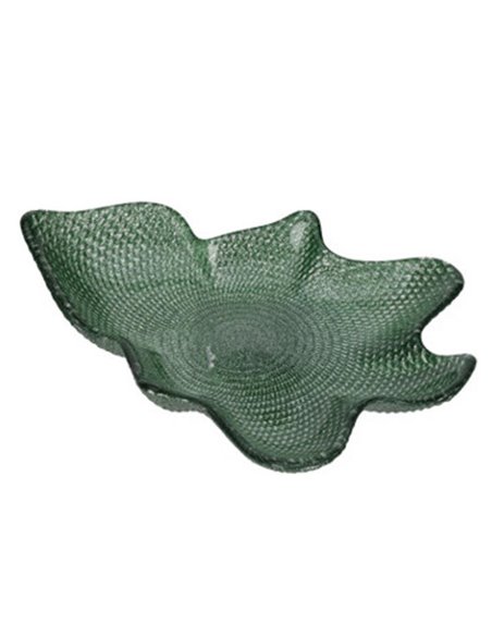 Γυάλινη πιατέλα χριστουγεννιάτικο δέντρο πράσινο  22,5x30,5x4,5εκ