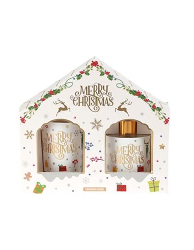 Σετ αρωματικό diffuser - κερί Χριστουγεννιάτικο Cinnamon Orange