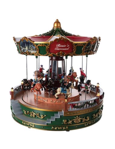 Καρουζέλ περιστρεφόμενο με LED και μουσική, 2 Υ31x30,5x30,5εκ.
