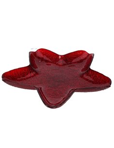 Γυάλινη πιατέλα αστέρι κόκκινο ∅30xΥ4εκ.