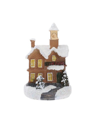 Χριστουγεννιάτικο χιονισμένο διακοσμητικό σπιτάκι Υ8,5x6,5x6,5εκ. Σχέδιο 2