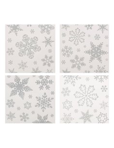 Χριστουγεννιάτικα αυτοκόλλητα παραθύρου Χιονονιφάδες ασημί 30x42εκ.