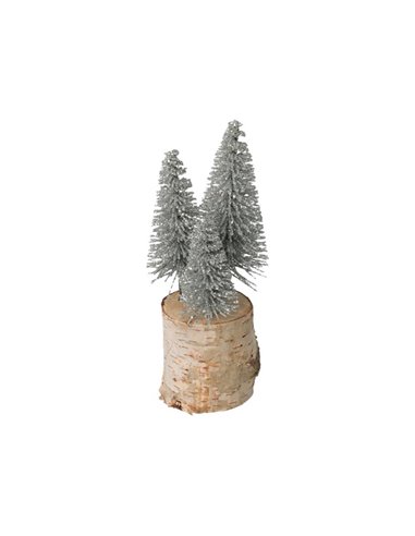 Χριστουγεννιάτικο διακοσμητικό δεντράκι ασημί 15εκ.