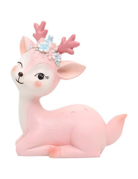 Ελαφάκι διακοσμητικό ροζ Υ11x9,5x5εκ.