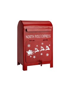 Χριστουγεννιάτικο γραμματοκιβώτιο North Pole Express μεταλλικό κόκκινο Υ23x15x11,5εκ.