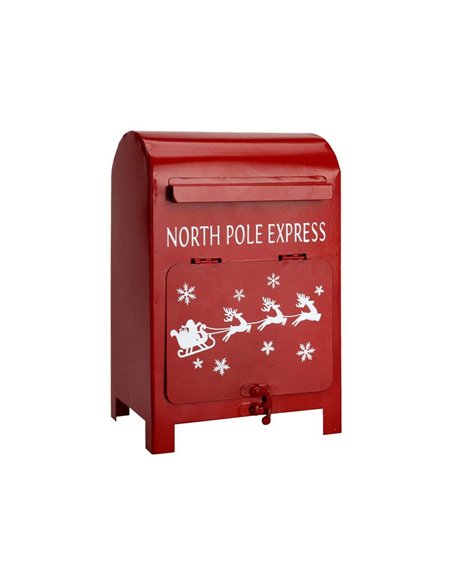 Χριστουγεννιάτικο γραμματοκιβώτιο North Pole Express μεταλλικό κόκκινο Υ23x15x11,5εκ.