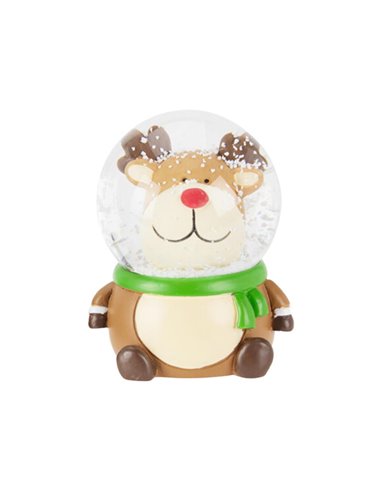 Χριστουγεννιάτικη χιονόμπαλα Τάρανδος Υ8,5×7×7εκ.