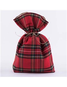 Σάκος υφασμάτινος κόκκινο καρό, 34x47εκ.