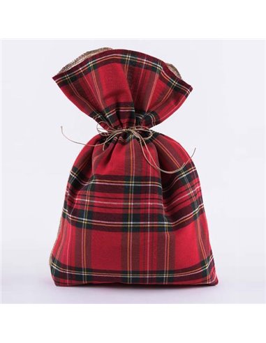 Σάκος υφασμάτινος κόκκινο καρό, 34x47εκ.