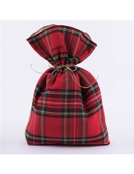 Σάκος υφασμάτινος κόκκινο καρό, 34x47εκ.